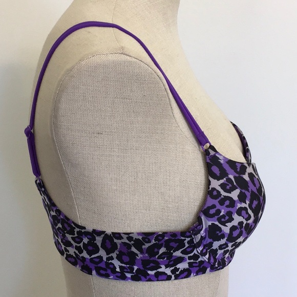 Victoria’s Secret Purple & Black Leopard Print Demi Bra Size 34B - Picture 5 of 11